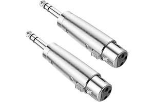AZUXREZA 1/4 Inch TRS to XLR Adapter, XLR Female to 1/4 Inch TRS Stereo Jack Plug Balanced Cable Adapter- 2 Pack
