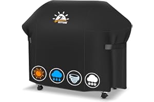 Zettum BBQ Cover 147 CM - 7130 Grill Barbecue Cover for Weber Genesis II Series Heavy Duty & Waterproof, PU Cover for Weber Genesis E-330, E-310, S-310, S-330, S-335, S-340(147 L x 63 W x 113 H cm)
