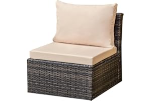 Kosiproducts Replacement Rattan Seat Pads Water Resistant for Outdoor Patio Garden Seating [Beige, Seat Only 65x65x7 ]