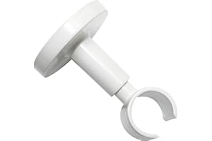 GARDINIA Deckenträger für Gardinenstange, Mit Metallmontageplatte, 1-läufig, Offen, Inkl. aller Montage-Teile, Serie Chicago, Ø 20 mm, Weiß