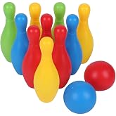FLORMOON Bowling Games 10pcs Outdoor Indoor Bowling Game Funny Plastics Educational Toys Family Sports Games for Kids