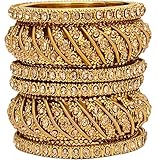 Mansiyaorange Gold Brass Hand Work Antique Bangles for Women