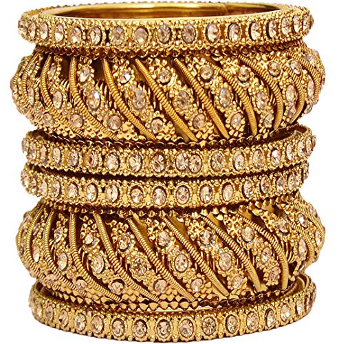 Mansiyaorange Gold Brass Hand Work Antique Bangles for Women
