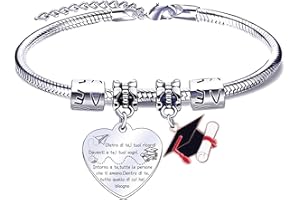 MNBVBV Regalo di laurea per lei regalo laurea donna bracciale-Dietro di te tutti i tuoi ricordi braccialetto donne regali braccialetto ispiratore per il maestro del liceo regalo bracciale amicizia