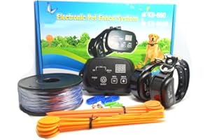 TECH DISCOUNT Collier Anti Fugue Chien, Clôture Électronique de Charge Filaire avec Imperméable TPU Collier et 300m Fil pour 8 à 21 Pouces Cou de Chien