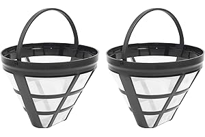 Gokoti Paquete de 2 Filtros de Cesta para Cafetera Reutilizable No.4 para Filtros, Se Adapta una la MayoríA de Las MáQuinas de Café por de Cesta de 8-12 Tazas