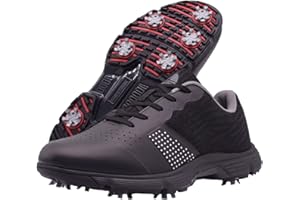 LZQPEARL Waterproof Golf Shoes, Men's Four Seasons All Weather Spiked Golf Boots, Classic Non-Slip Lace-up Shoes, Professional Golf Sport Sneakers