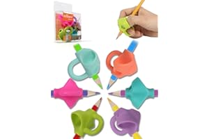 Firesara agarradores de lápiz perforado diseño agarre pluma dispositivo corrección ayuda escritura niña niño adulto necesidad especial zurdo diestro