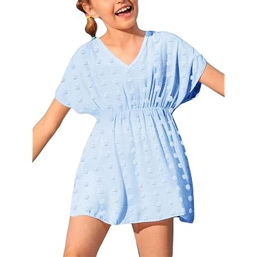 Haloumoning Costume Da Bagno Uncinetto Bambina – Maniche Corte, Bottoni, Taglie 5-14 Anni, Per Spiaggia E Piscina
