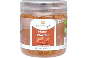 Anamaya Mace Powder 70g in Jar | 100% Natural & Pure | Ground Mace Spice from Kerala Farms | Spices & Herbs | Premium Mace Blades Powder | Whole Spice Flavor
