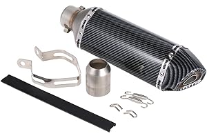 Mulcort 38-51mm Carbon Fiber Farbe Small Sechskant Schräg Schwanz Refit Auspuff Schalldämpfer mit Fit für Motorräder ATV Universal