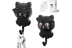 Minfuerang 2 Pezzi Ganci da Parete Autoadesivi Creativo,Ganci Portachiavi per Gatti da Sole,Robusti e Durevoli Gancio per Bambini per Appendere Vestiti,Chiavi,Gioielli,Borse