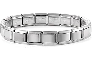 Paffartt Italian Charms Armband Set Classic Glieder Italy Charm 9mm Abnehmbare Edelstahl Modul Armband mit Öffnungswerkzeugen für Modischer Handbemaltes Vintage Basisarmband Italienische Charms