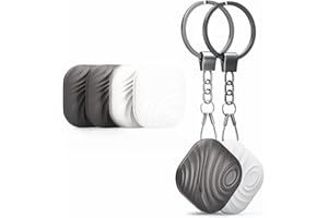 AntilostTag Schlüsselfinder mit Bluetooth App - 4PCS - Schlüssel Finden Locator mit Schlüsselfinder, Item Tracker Support Fernbedienung, Haustier Tracker, Wallet Tracker (WK-Weiß und Kaffee)