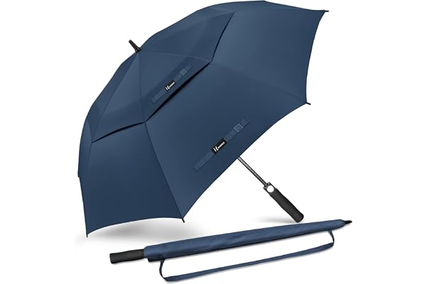 NINEMAX Grand Parapluie Golf Homme Femme,137cm/157cm/172cm Parapluies de Golf Anti Tempete,Automatique Ombrelle Double Auvent Resistant au Vent