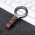 MASHUR FAB Belt Loop Vegan Leather Key Ring Keychain For Keys Car (2, Brown)
