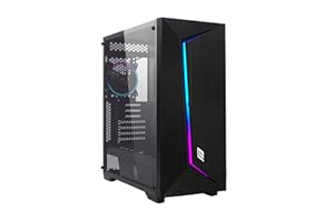 Noua Iron V8 Nero Case ATX PC Gaming Mid-Tower, Ventola PWM ARGB da 120 mm, Frontale Mesh con Strip LED Rainbow, USB 3.0, Pannello Laterale in Vetro Temperato