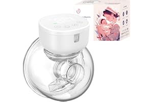 Tire Lait Électrique Main Libre, ANWIKE Tire Lait Electrique Portable, 3 Modes et 9 Niveaux, Conception Grand Angle, Tire Lait Electrique Ultra-Silencieux Sans Douleur avec écran LCD. Blanc