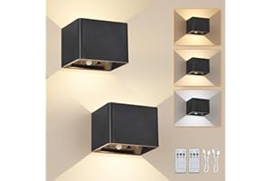 ‎DEHOBO Dehobo Akku Wandleuchte Innen mit Bewegungsmelder 5400mAh mit Fernbedienung und Berührungssensor, Wandlampe Ohne Stromanschluss mit 3 Modi, USB Aufladbar, Wandlampen für Schlafzimmer Flur, 2 Stück