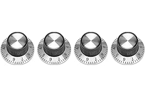 YIZAN 4 x Potentiometer Pot Metall Knopf mit 0-9 Drehscheibe fuer 6mm Shaft Drehknopf