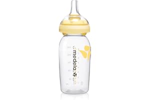 ‎MEDELA Medela Slow Flow BPA- Breastmilk Teat with 250 ml Bottle - Teat with zer and fridge safe bottle, for expressing, storing and feeding