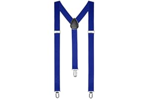 ZACHARIA Unisex Adjustable BRACES SUSPENDERS Slim Trouser Belt Y Clip On Fancy Dress Mens 25 mm with Strong Metal Clip