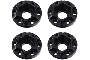 kingsea - Set di 4 adattatori per mozzo esagonale da 12 mm, in lega di alluminio per 1/10 RC Crawler 1,9 "2" Beadlock Cerchio Axial Scx10 SCX10II Wraith Gen8 D90 CC01 Traxxas Trx4 (nero, 6 mm)