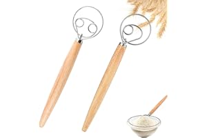 ELEGANCE-GO Dänischer Schneebesen,2 Stück Professioneller Teig Schneebesen Edelstahl Brotmixer Schneebesen Teigbesen Brot Teigmischer für Brot,Teig,Kuchen,Gebäck 13 Zoll