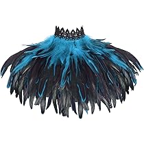 Sciarpa Collo Punk Con Piume Uomini - Accessorio Gothic Halloween E Carnevale - Foto 3