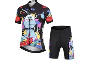 YFPICO Set Abbigliamento Ciclismo per Bambino Ciclismo Maglia Manica Corta,Maglia Manica Corta + Pantaloni Traspirante