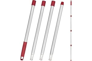 GFRED 1 manche de balai de rechange en acier inoxydable réglable à 4 sections compatible avec Vileda Spin Turbo Easy Wring Mop Pole Extended pour plus de commodité et de praticité