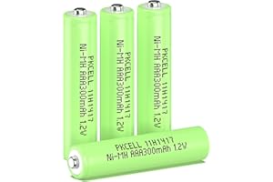 PKCELL Bateria AAA 300 mAh Ni-MH 1,2 V, wstępnie naładowana bateria do ogrodu, lampa solarna, 4 sztuki