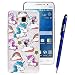 Produktbild Yokata Samsung Galaxy Grand Prime G530 Hülle Transparent Glitzer Weiche Silikon Handyhülle Schutzhülle TPU Handy Tasche Schale Etui Weich Silicone Bumper Ultra Dünn Slim Schlank Durchsichtig Handytasche Glitter Bling Motiv Muster Anti-Kratzer Clear Backcover Schutz für Samsung Galaxy Grand Prime G530 Case Cover + 1 x Kapazitive Feder - Einhorn