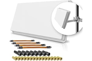 HMP Selfsat H30D4+ 4 TV Teilnehmer SAT Flachantenne Flat +Profi Fensterdurchführung Full HD weiß