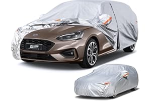 Kayme Telo Copriauto da Esterno Station Wagon, Compatibile con Ford Focus Wagon/Active Wagon/Turnier (2010-2025), Copertura a 6 Starti per Impermeabile Anti UV Antipolvere, Telo Copri con Cerniera.