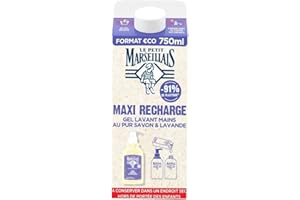 Le Petit Marseillais | Maxi Ricarica Gel Lavant Mani al Puro Sapone & Lavanda (mattone da 750 ml) – Ricarica sapone liquido per flacone pompa – Sapone mani all'olio essenziale di lavanda