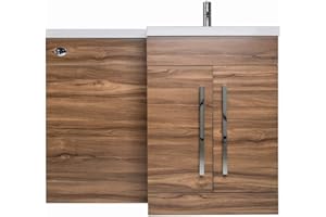 Aquariss Designer RH Walnut Combi Bathroom Furniture Vanity Unit with Basin - No Toilet Pan