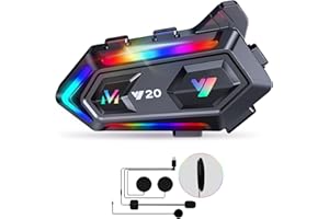 Khptop Casco Moto Auricolare Motorcycle Helmet speakers Accessories Helmet Bluetooth Headset High Sound Quality System Ultra Thin Earphones Cycling/Skiing/Riding IP67 Waterproof 1000mAh