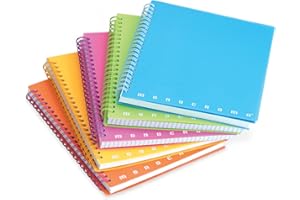 Pigna, Quaderni spiralati MONOCROMO FLUO PPL, f.to A5, 16,6x20,3 cm., fogli 70, carta gr. 80, interno 5M, quadretti 5 mm., 5 pz.