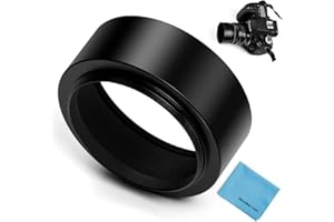 Fotover 58mm Metal Standard Screw-in Standard Lens Hood with Centre Pinch Lens Cap for Canon Nikon Sony Pentax Olympus Fuji Sumsung Leica Camera +Cleaning Cloth