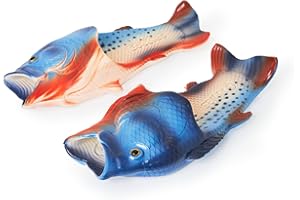 Coddies Fish Flops - The Original Fish Slippers - Funny Gift, Christmas Fishing Gift, Unisex Sandals, Flip Flops, Bass Slides, House Shoes & Shower Sliders - Men, Women & Teens