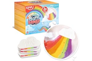 3 x Bombe da Bagno Grandi Nuvole Arcobaleno di Zimpli Kids, Bombe da Bagno ad Effetto Speciale per Bambini, Set Regalo di Bolle da Bagno Fatte a Mano, Biologico Idratante