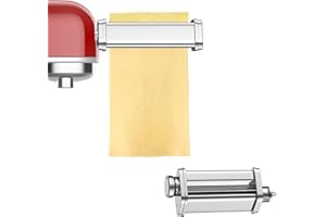 GVODE Accessorio per pasta in acciaio inox per Kenwood Kmix KMX Chef robot, accessorio per pasta per Kenwood accessori, con 8 pulsanti per regolare lo spessore
