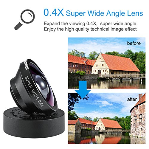 AMIR-3-in-1-Cell-Phone-Lens-180-Fisheye-Lens-4X-Macro-Lens-04X-Wide-Angle-Lens-Professional-HD-Camera-Lens-Kits-for-iPhone-7-7-Plus-6-6s-Plus-SE-HTC-Huawei-Samsung-and-Other-Smartphone