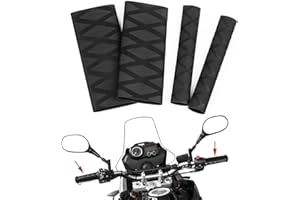 EAVUYIS 2Pcs Copri Manopole Moto, Manopole Motocross, Manopola Antiscivolo per Moto con 2Pcs Manicotto Del Freno (Nero)
