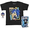 Funko Pocket POP! & Tee: Sonic - for Children and Kids - Flocked - Small - (S) - Sonic The Hedgehog - T-Shirt - Clothes with Collectable Vinyl Minifigure - Gift Idea - Figure and Short Sleeve Top