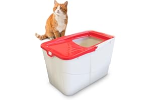 Petgard - Lettiera per gatti Sofia Open con ingresso dall'alto, colore: Rosso/Beige