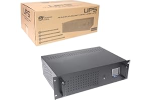 Powercool Intelligent Rackmount UPS Series, Uninterruptible Power Supply, 1200VA, 3U Rackmount, LCD, USB Monitoring, 1 x UK Socket, 4 x IEC 320 C13, 2 x RJ45, 1 x USB | Black