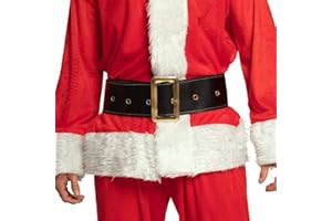 Boland Santa Belt with Buckle, 150cm, Christmas Fancy Dress Accessory, Santa Claus Dress Up, Father Christmas, Xmas, Adult, Black/Gold