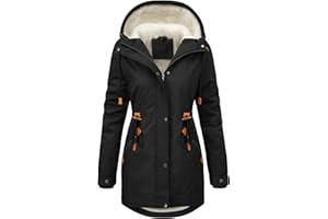RITOSTA Winterjacke Damen Lang Parka Fleece Gefüttert Damen-Jacken Winter Wintermantel Warm Mantel Hooded Jacket Kapuzenjacke Winterparka Softshellmantel mit Kapuze Taschen